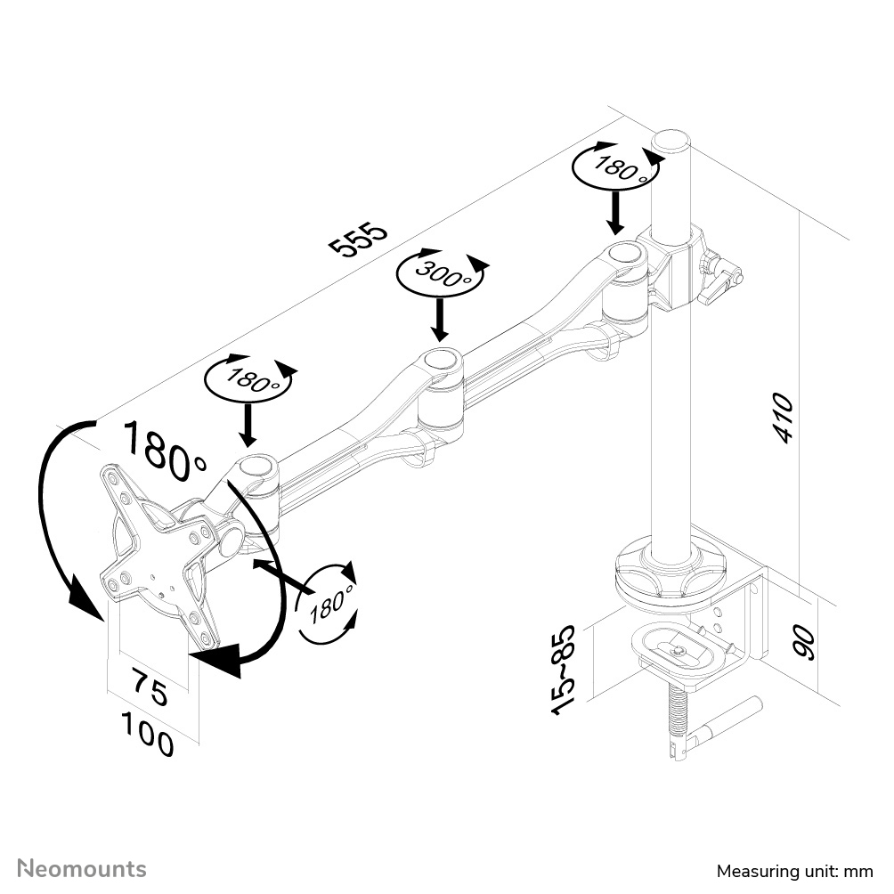 Neomounts FPMA-D1030 Braccio per monitor 10-30"